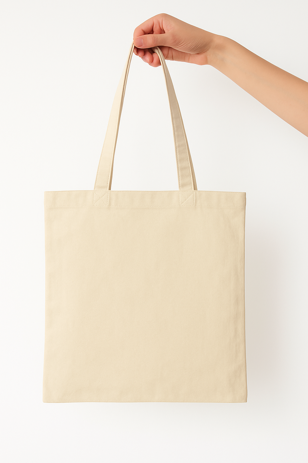 Cream Corduroy Embroidered Tote Bag
