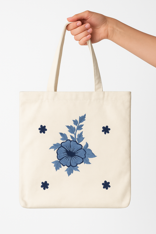 Elegant Cream Canvas Tote Bag